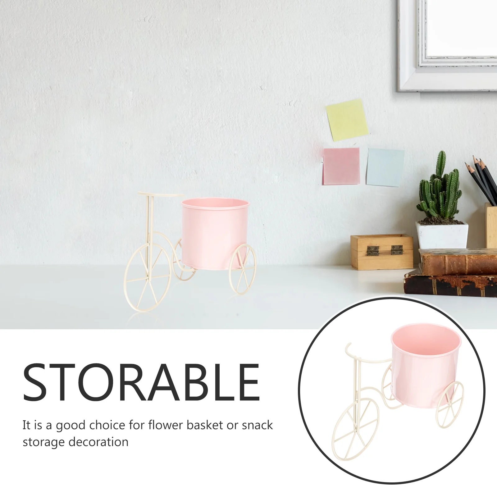 

Metal Bike Flower St Desktop Bicycles Bucket Simple Holder Pen Country Decor Rustic Plant St Multi Function Flower Bucket Safe