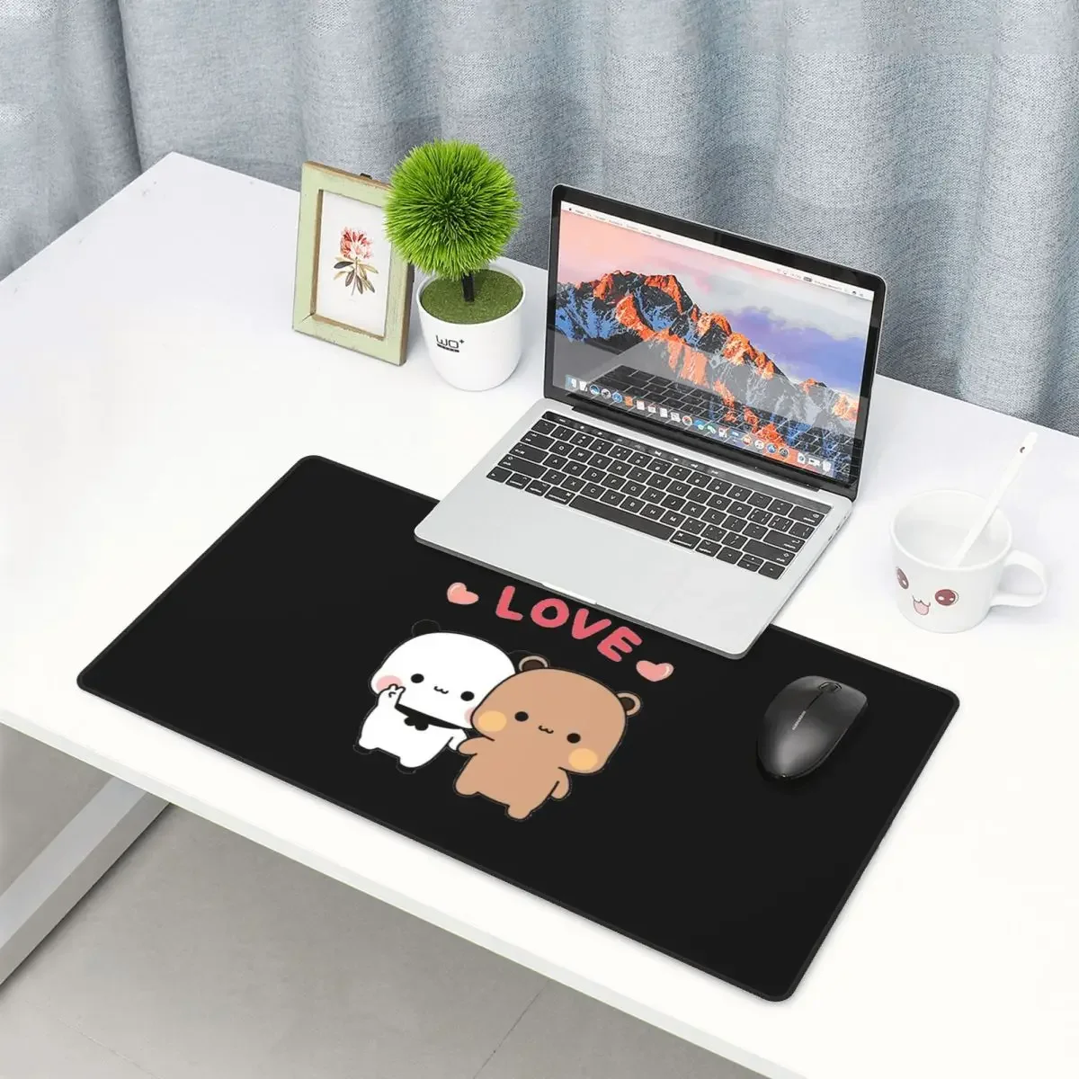 Large Mouse Pad Bear And Panda Bubu Dudu Balloon Gamer PC Laptop Mats Keyboard Carpet ComputerGaming Office Accessories Desk Mat