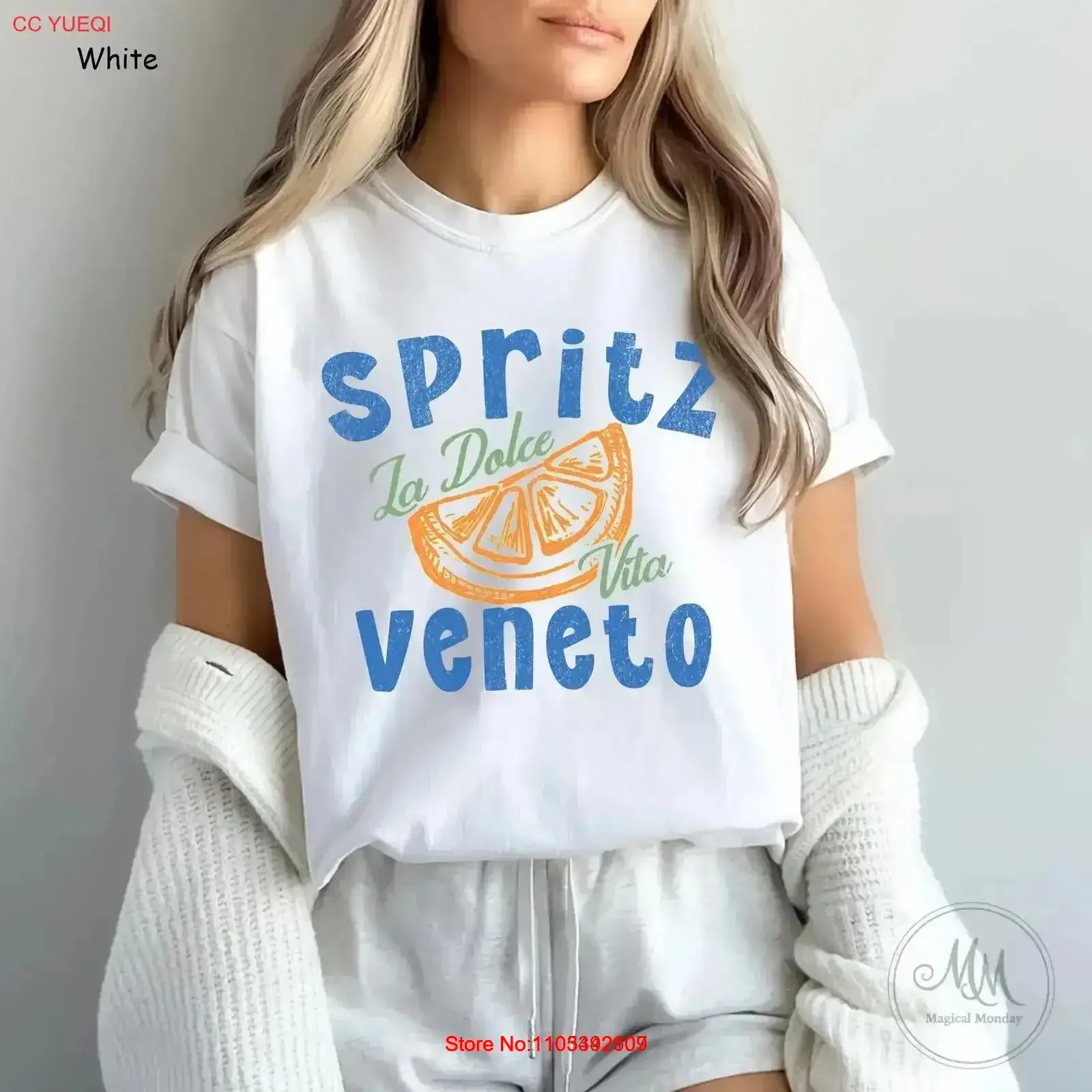 Spritz Veneto Italian Cocktail T Shirt La Dolce Vita Summer Vibes Apertivo FruiT vintage Washed designer clothes Stretched