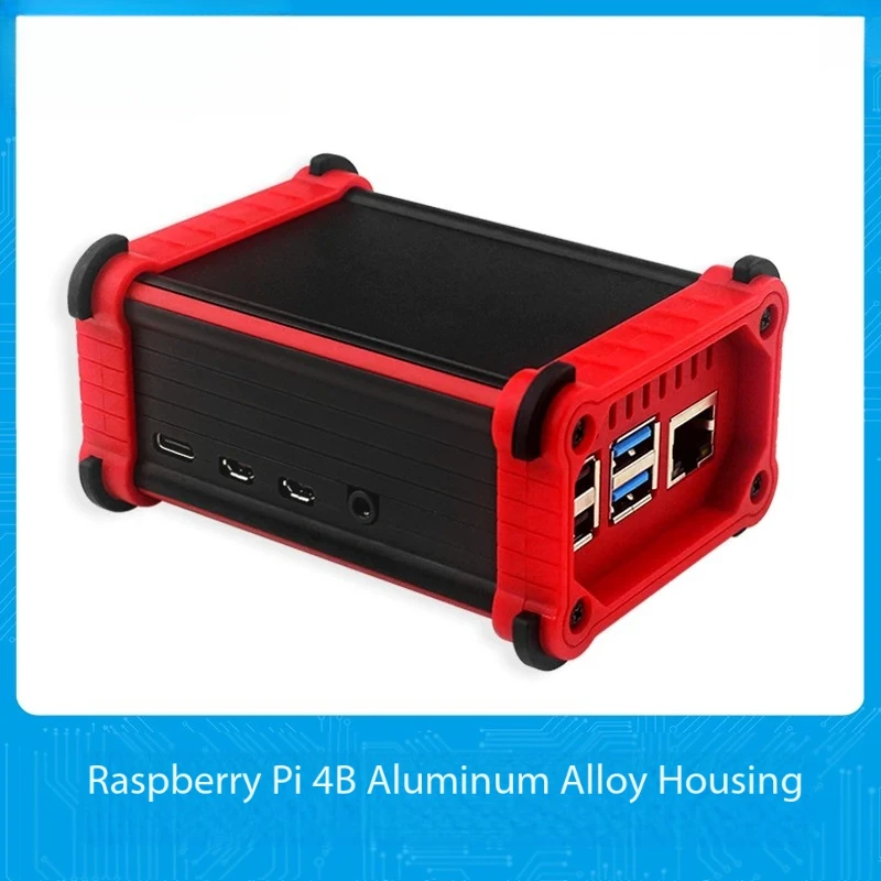 Raspberry Pi 4B CNC Aluminum Case with Cooling Fan Rugged Protective Enclosure for Lab and Maker Projects