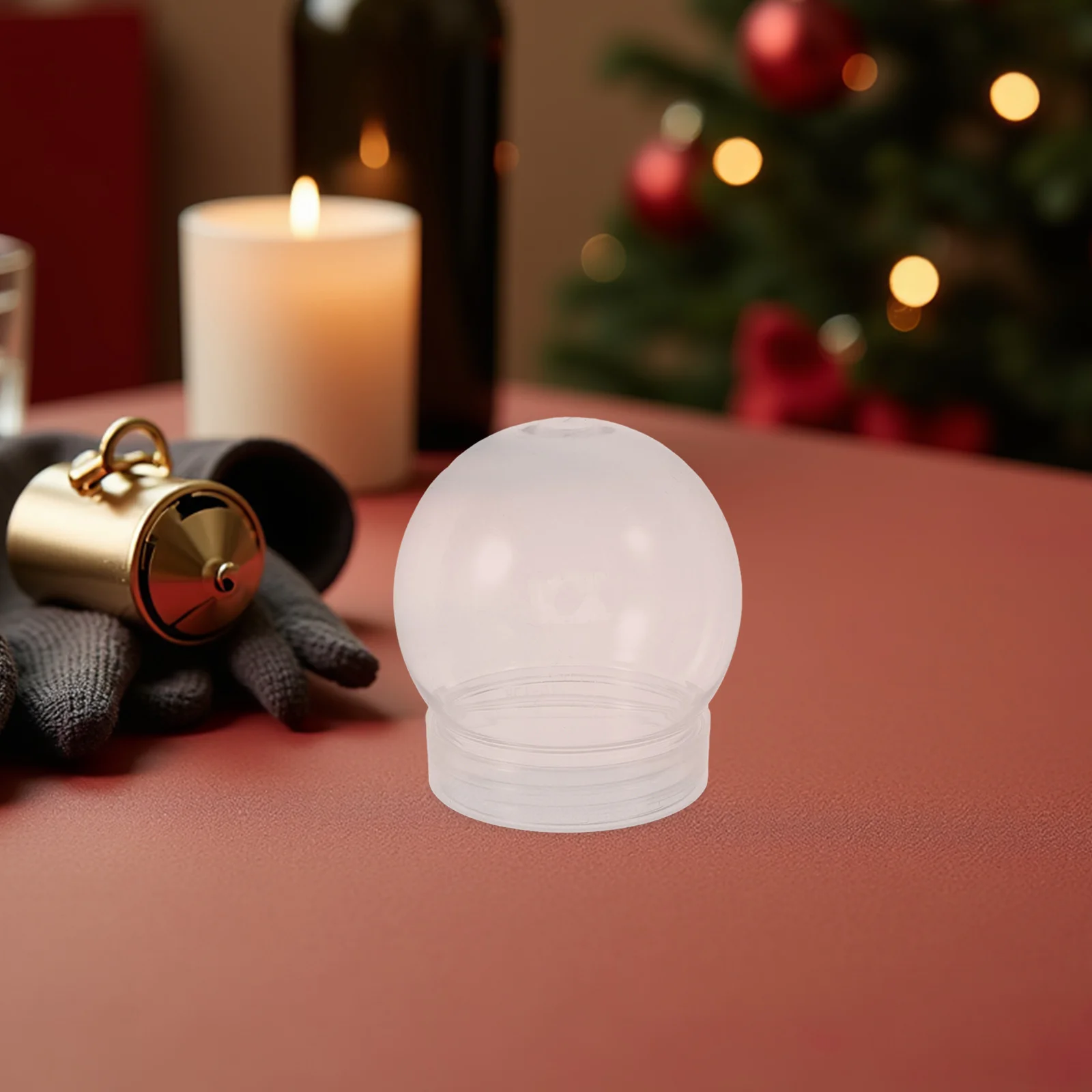 

24pcs Diy Snow Globe Clear Plastic Water Globes For Christmas Crafts Making Empty Ball Shape Globe Xmas Supply Crafts Water