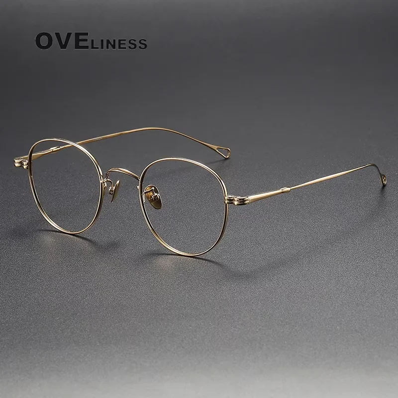 

Vintage Pure Titanium Small Eyeglasses Frame Men Glasses Frame for Women Retro Luxury Brand Designer Eyewear