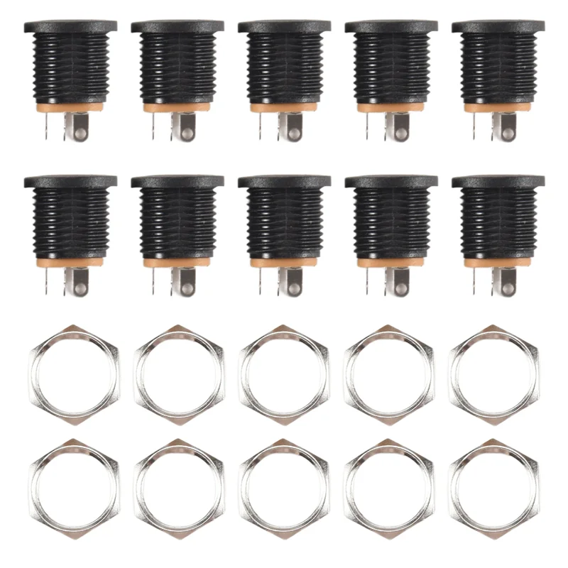 

B27B 10 Pcs Panel Mount 2.1X5.5Mm Power Jack DC Socket