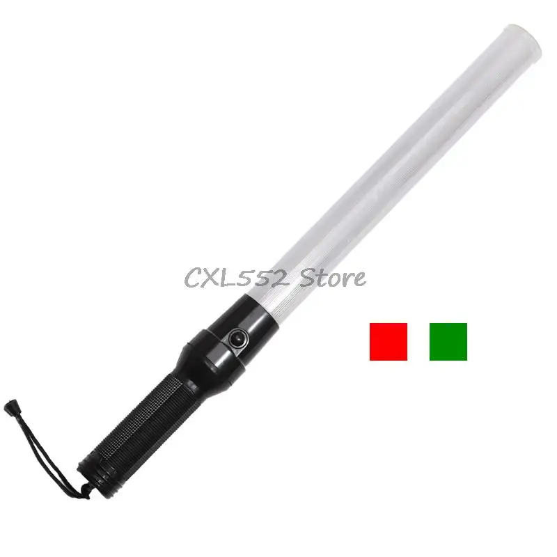 1Pc 54CM Red Green Yellow Blue LED PVC ABS Traffic Baton Road Warning Bar Staff Glow Stick Lifesaving Stick