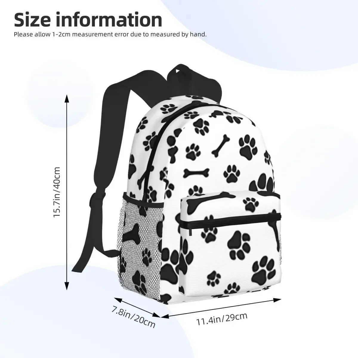 Custom Bag Colorful Dog Paw Print Student Backpack School Bag Hiking Travel Daypack For Boys Girls Fashion Bookbag Shoulder Bags