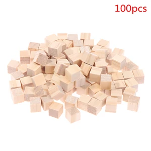 100pcs 1 cm en blanco inacabado mini bricolaje cuadrado de madera cuadros cubos de madera para madera para artesanías de madera 10 mejores blancos de madera de ventas - №9