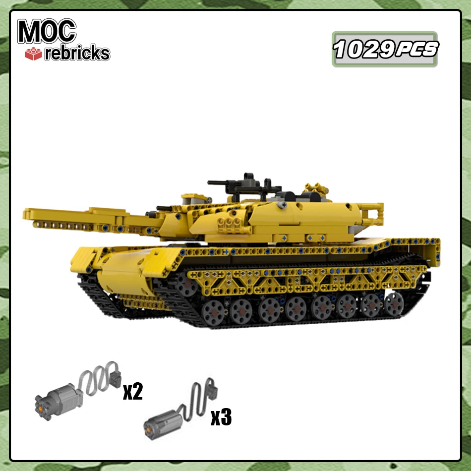 MOC-196209 Military Vehicles Series New Upgrade Tracked Tanks Model Granule Building Blocks Toy Set Children's Xmas Bricks Gifts