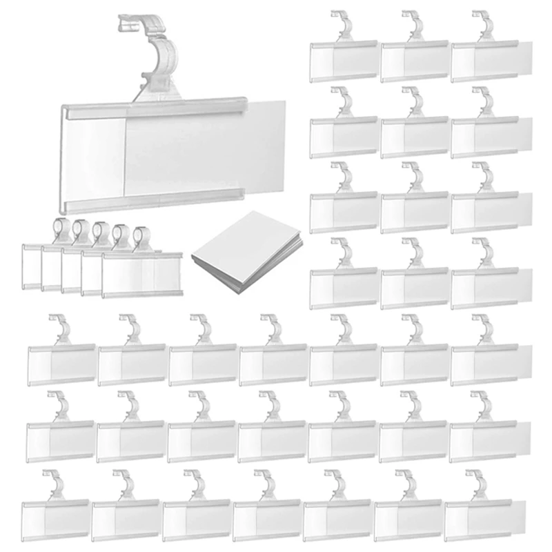 150 Pieces Plastic Wire Shelf Label Holders, Reusable Price Label Holder With Locks, Label Display Holder Easy Install