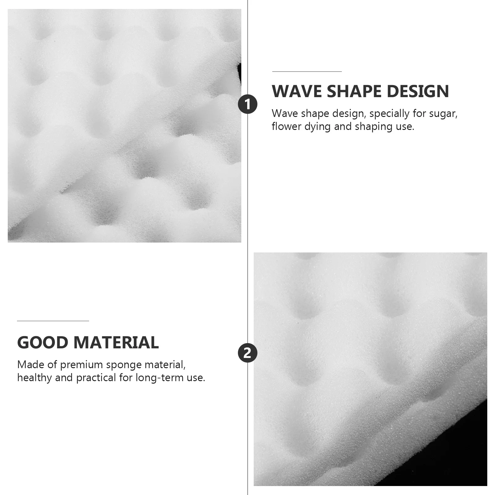 

4Pcs Wave Shape Sponge Pads Baking Tool Sugar Flower Drying Shaping Cushion Home Kitchen Hotel Bakery Wave Shape Pads