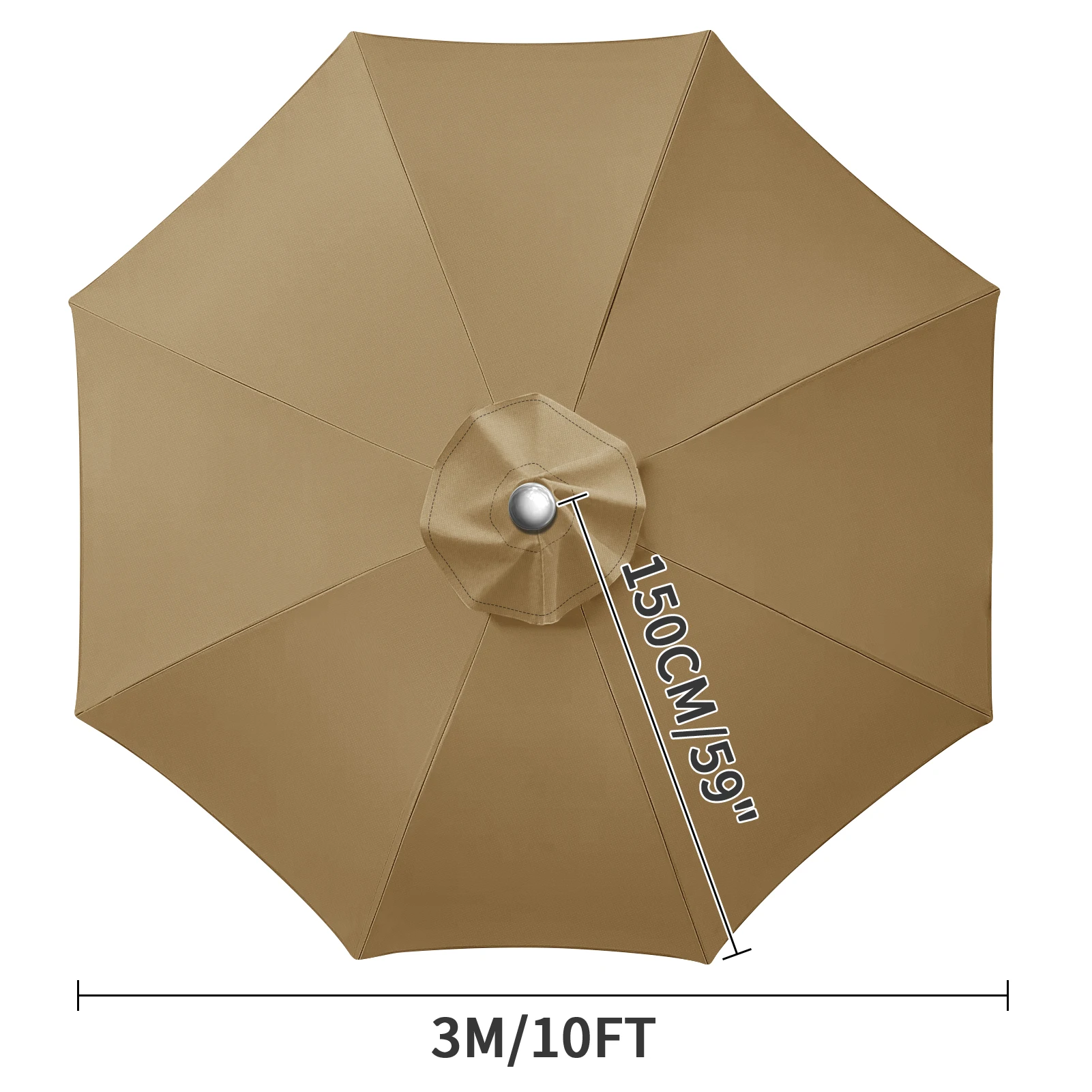 Waterdichte vervangende parapluhoes 2/3M Patio Parasol Cover UV-Anti Canopy Cover Vervanging Parasol Cover voor balkontuin