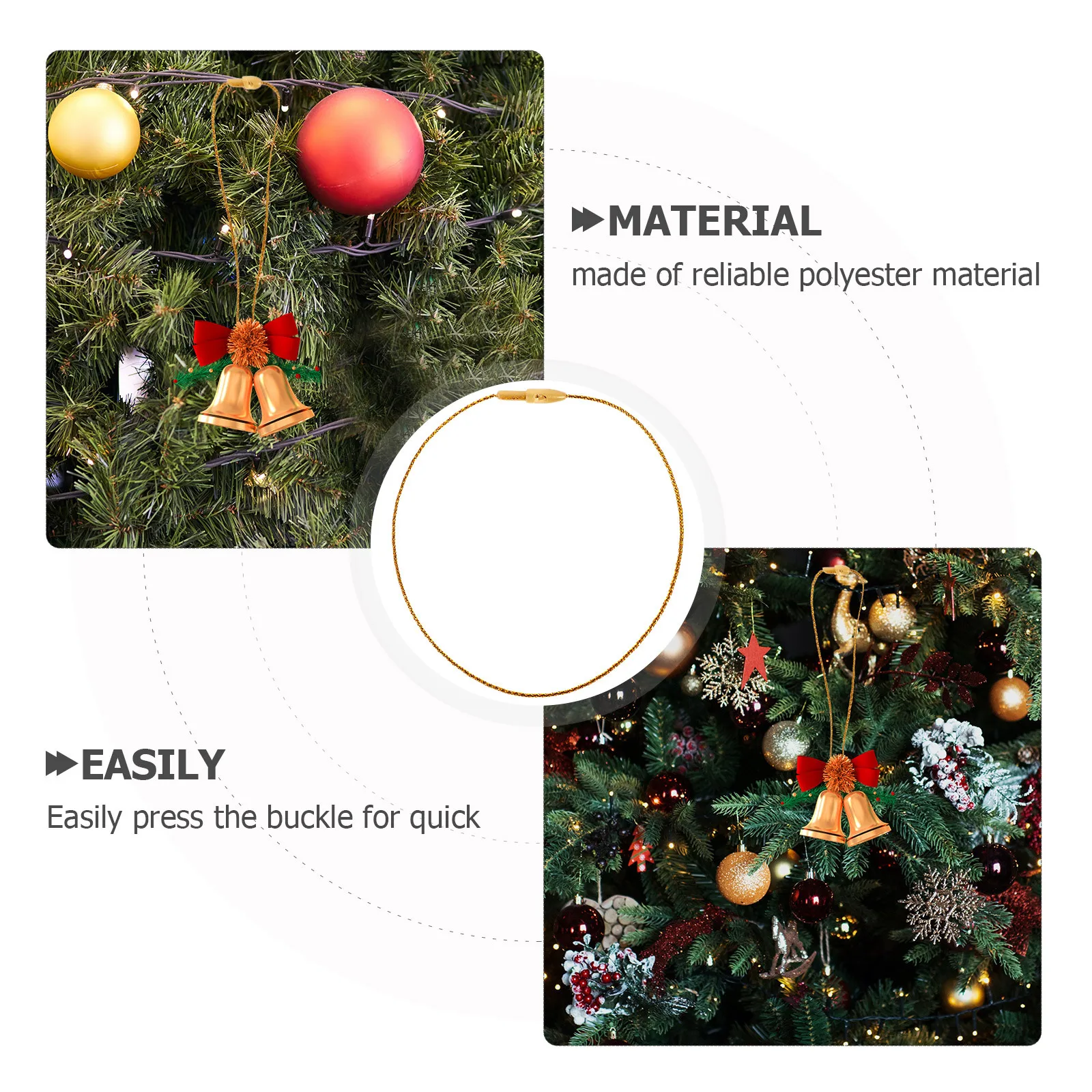 

200Pcs Xmas Decoration Hanging Rope Snap Lock Christmas Ball Hangers for Tree Ornaments Tags Christmas Ball Hangers
