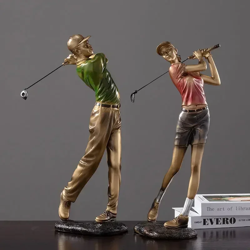 Modern Golf Sports Character Resin Decoration Bookshelf Cabinet Accessories Crafts Home Livingroom Table Sculpture Ornaments