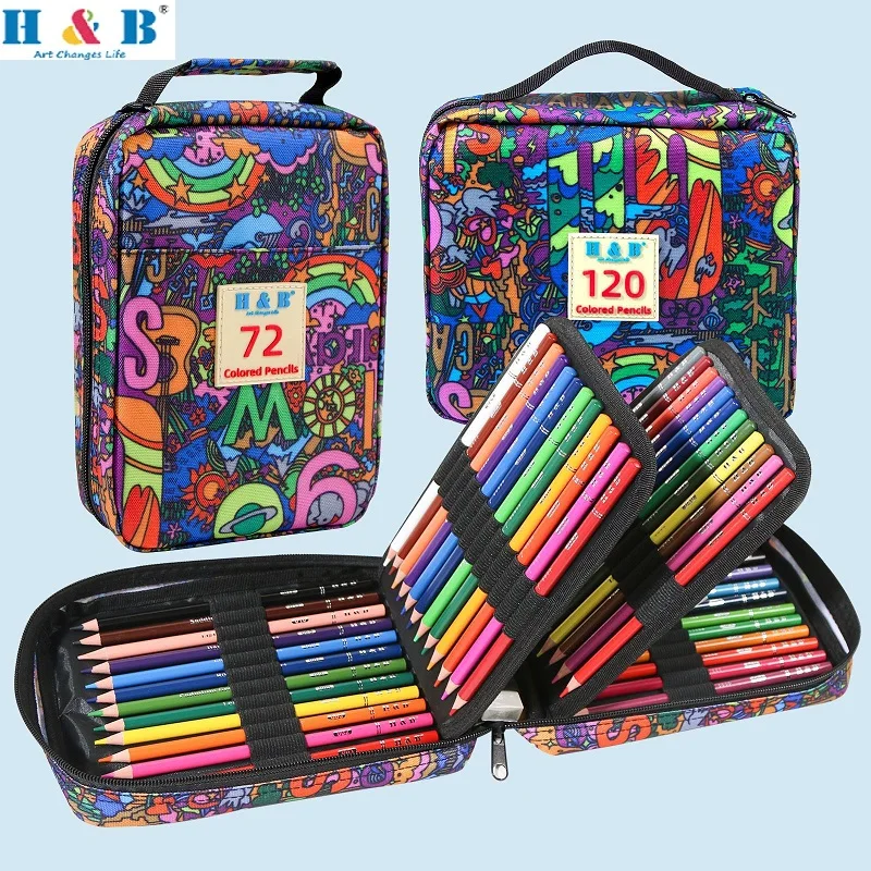 

72-120 Colored Pencil Set ,Professional Color Lead Set Painting and Drawing Pencil Art Supplies For With Bag For School Office