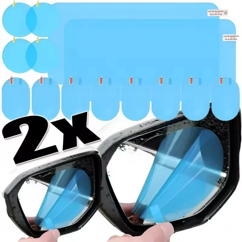 سيارة مرآة الرؤية الخلفية طبقة رقيقة واقية النوافذ الجانبية ملصق مكافحة الضباب وهج غير نافذ للمطر مقاوم للماء السيارات مرآة فيلم واضح نانو معطف #2