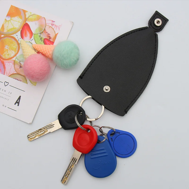 Customize initials Leather keychain Key Box Cute Pull Out Wallets Case PU Leather Key Case Pull Type Pocket Key Holder For Keys image 2