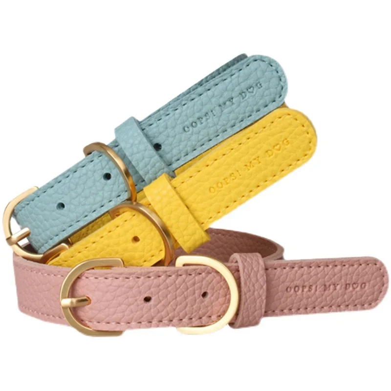 Dog Collar Leash Set with Cute Bear Leather Frosted Waterproof Collar for Small Dog Fashion Puppy Kitten Chihuahua Collar Leash