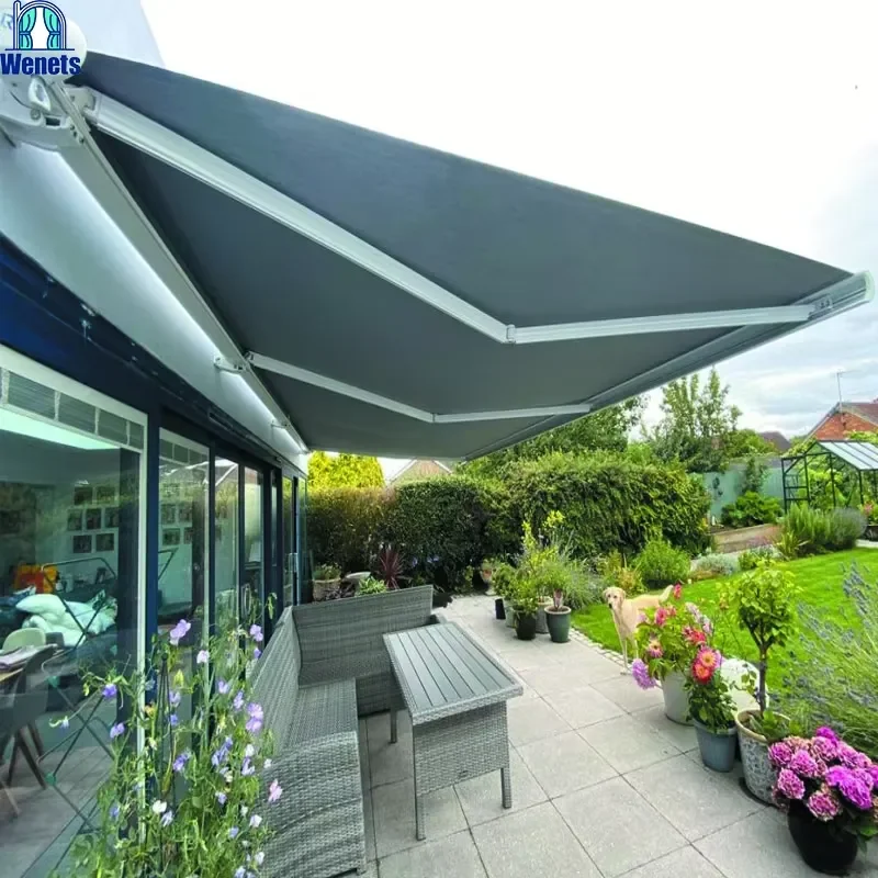 for Full Cassette Aluminum Alloy Outdoor Motorized Wall Mount Retractable Awning Canopy