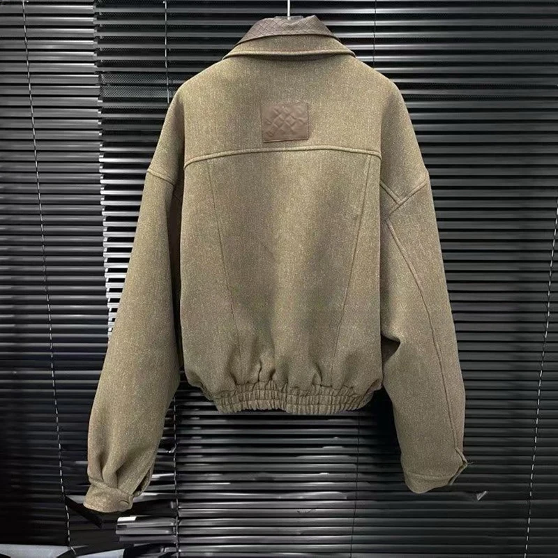 KBQ مجموعة تصميم النمط الكوري للنساء التلبيب كم طويل تقسم زر معاطف عالية الخصر مطوي تنورة ملابس العمل مجموعة الإناث الموضة #3