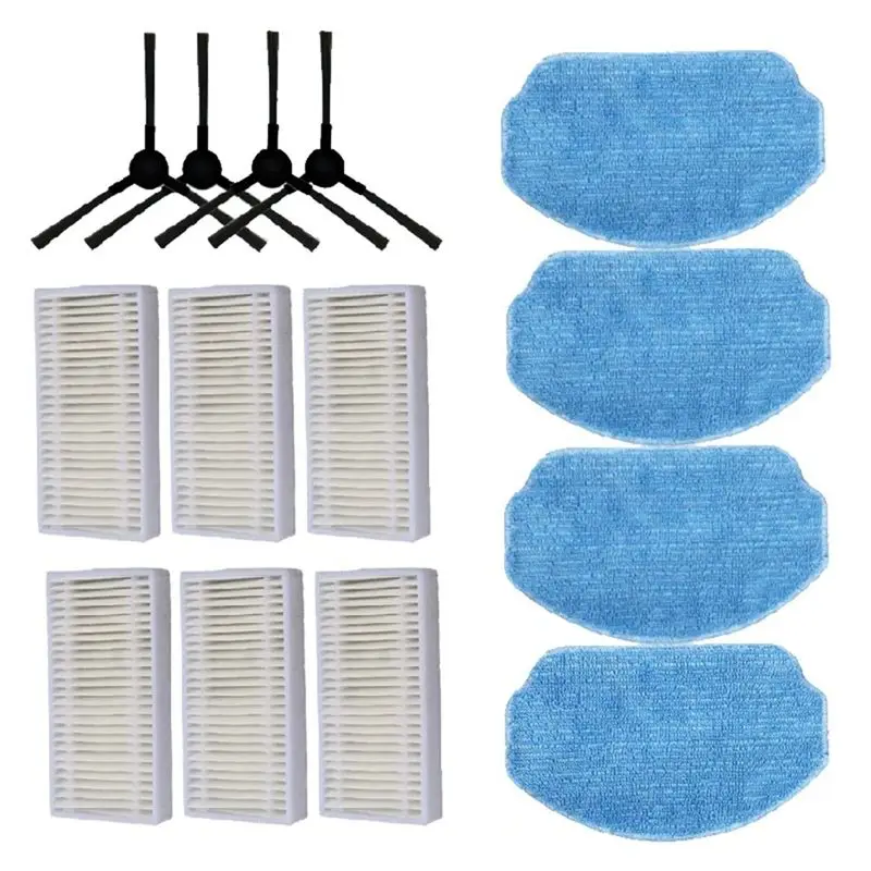 PZHI-Robot Vacuum Cleaner Replacement Parts For Midea VCR04W- Side Brush, Hepa Filter, Washable Mop Cloth