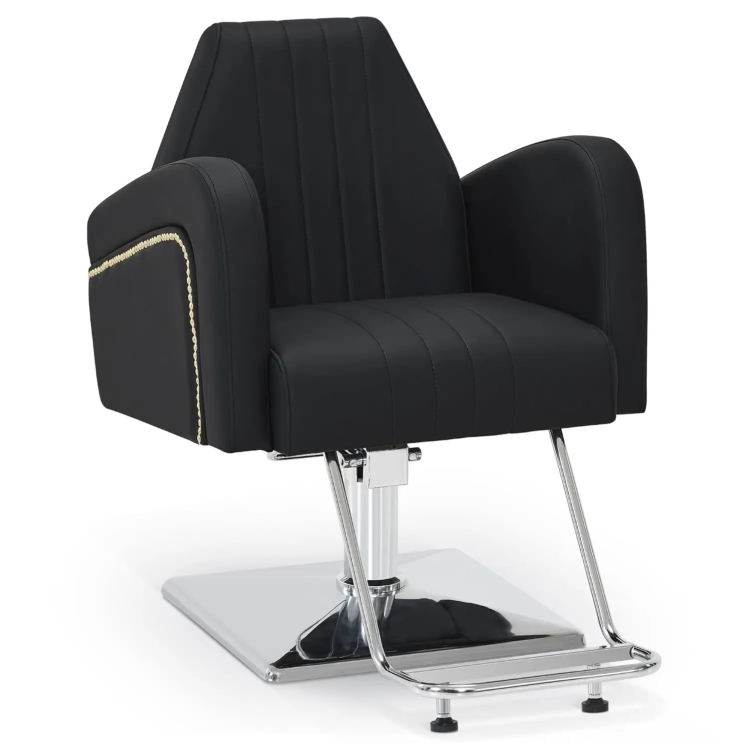 Salon Chair for Hair Stylist, Home & Barbershop, Hydraulic Swivel, Black, Customized