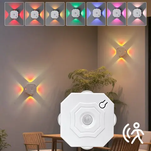 Rechargeable LED Spotlights Night Light Motion Sensor Spot Light Magnetic Wall Lamp Ambient Light for Bedroom Cabinet Hallway
