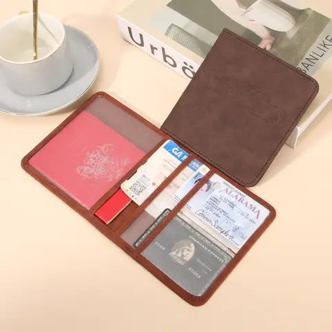 Cross-Border LONNY Leather Wallet Passport Car License Document Case ular Money Card Holder PU Frosted Functional  Bag