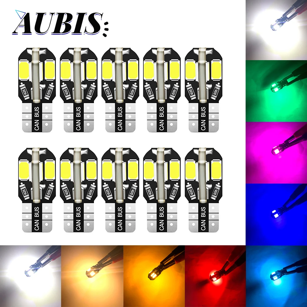 T10 W5W LED Bulb Canbus 5630 8SMD 12V No Error 168 194 LED Car interior Reading Light Map Dome Lights Auto Signal Lamp 12V White