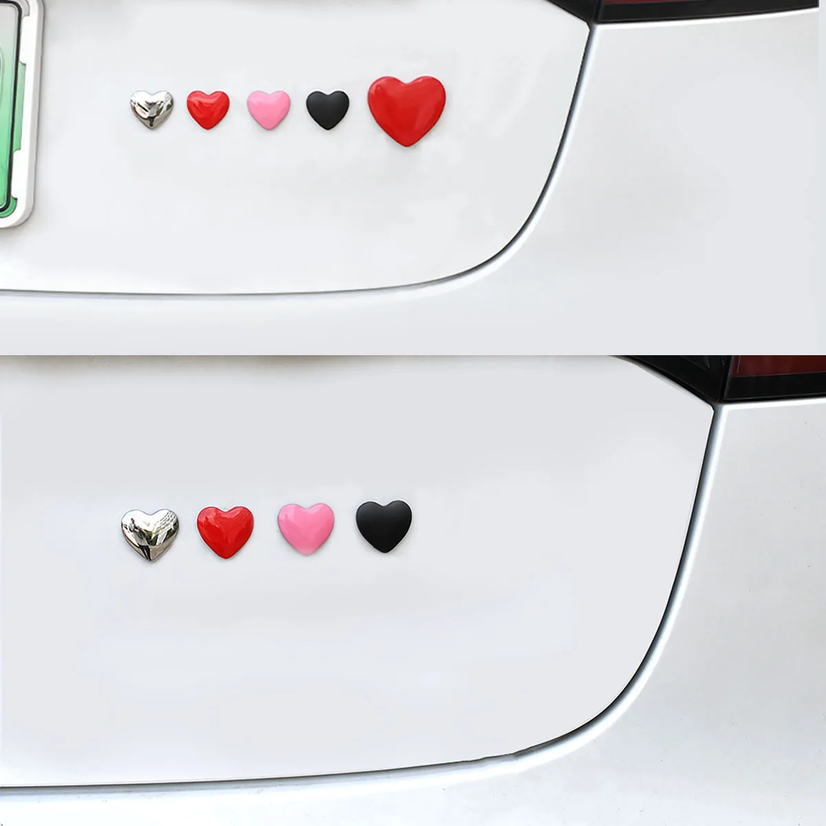 ملصقات تصفيف سيارة معدنية ثلاثية الأبعاد على شكل قلب ، تصنعها بنفسك ، أسود ، أحمر ، ذهبي ، فضي ، أسود ، تلقائي ، شعار دراجة نارية ، شارة حب ، جودة عالية #3