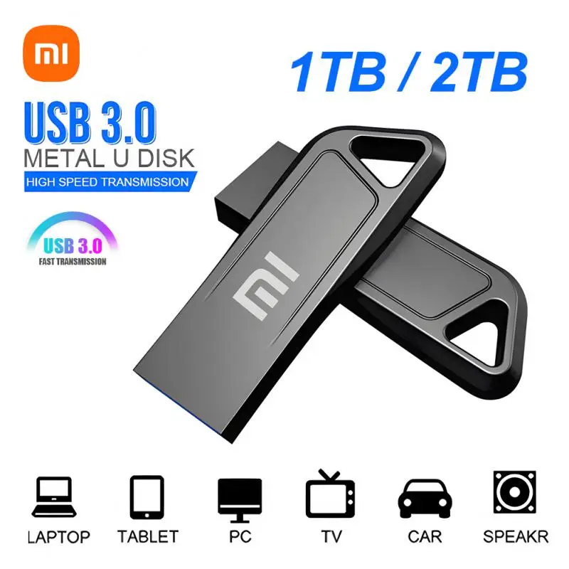 Флешка Xiaomi 2 ТБ USB 3.0 Высокоскоростной флэш-накопитель 1 ТБ USB 3. 0 Память 512 ГБ 128 ГБ Флэш-накопитель Металлический USB-диск Memoria