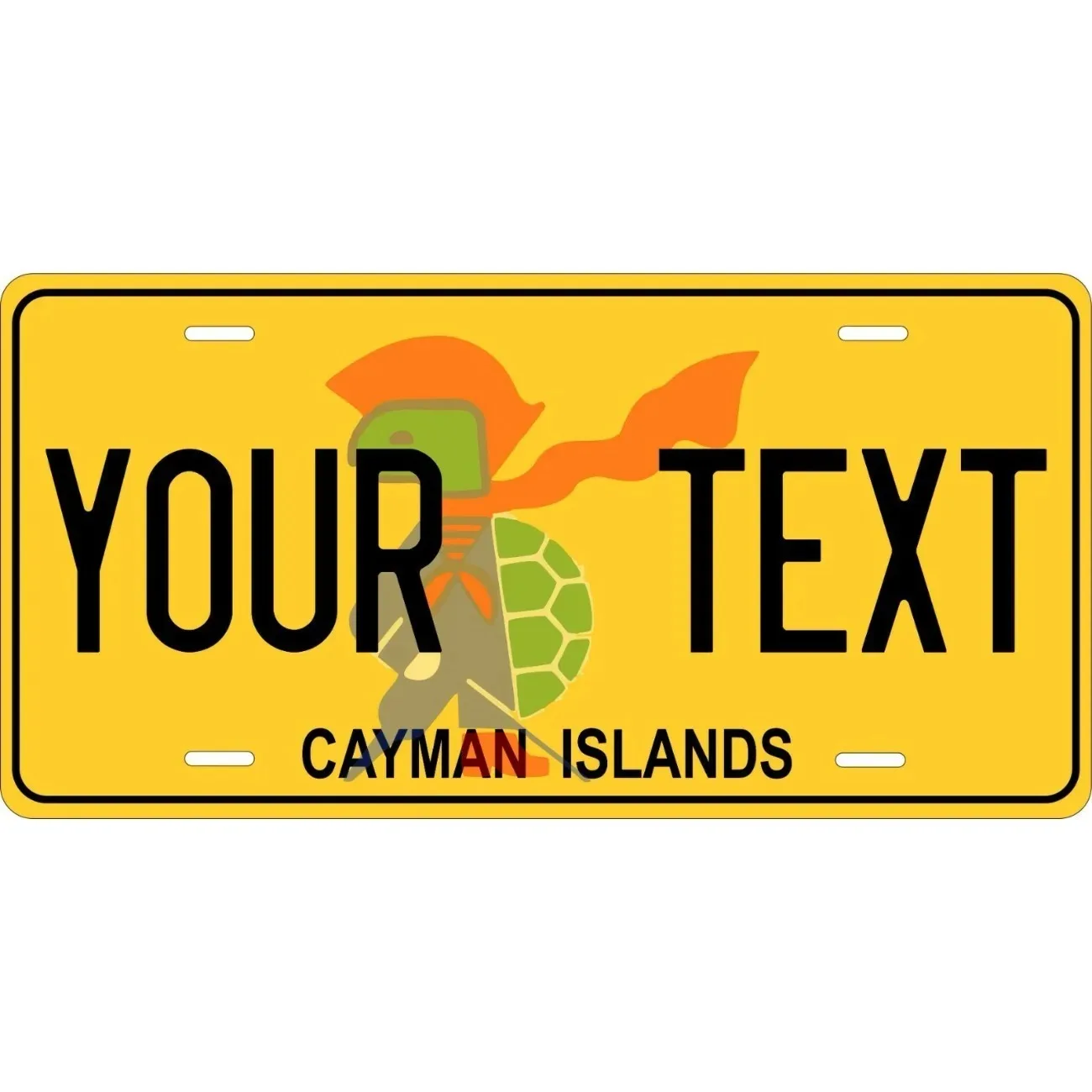Custom Personalized Cayman Islands Turtle v2 Hanging Tag Waterproof Dustproof Home Wall Decor Ornament