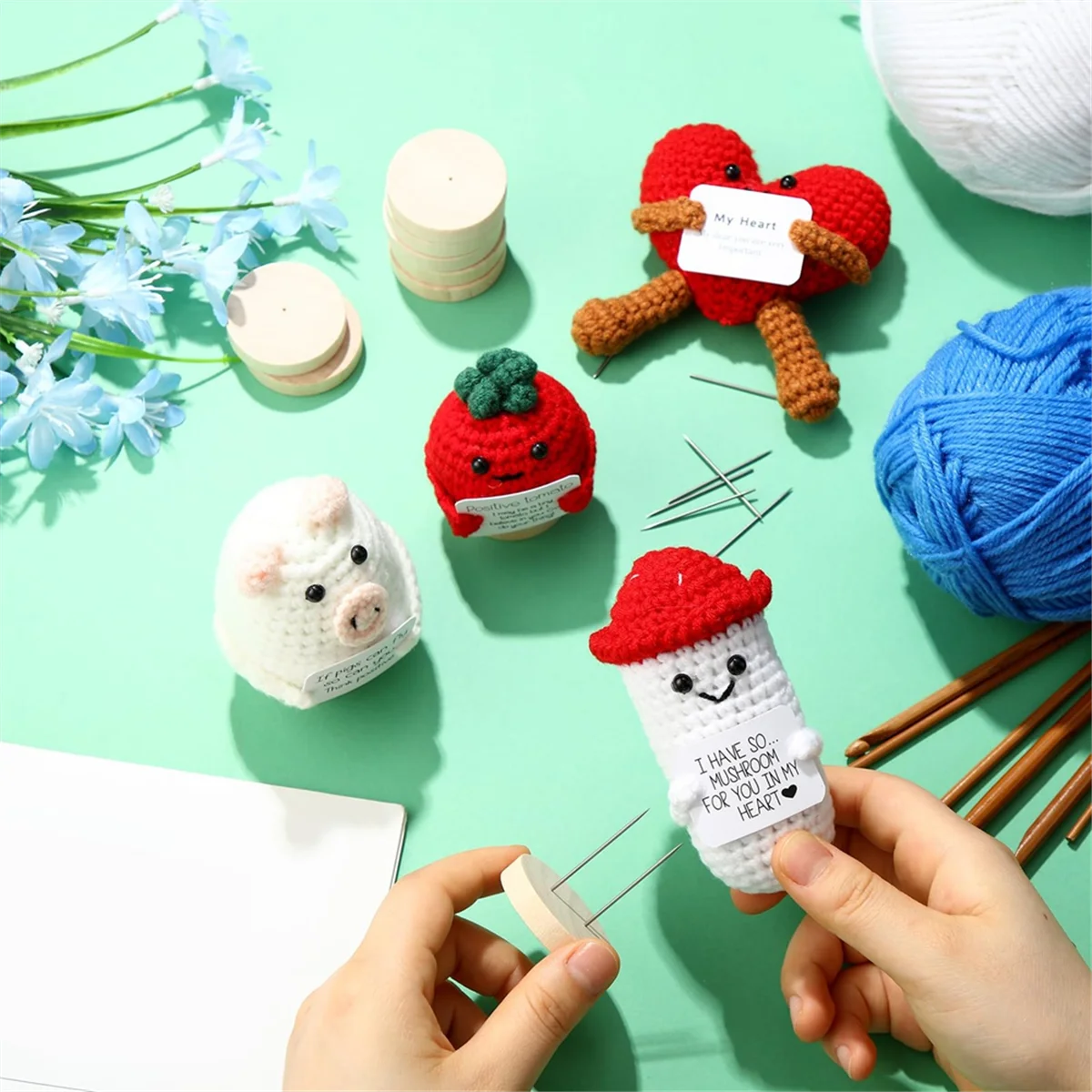 Terbaru 12 buah boneka Crochet berdiri boneka berdiri merasa mainan boneka hewan basis kayu dukungan Action Figure berdiri