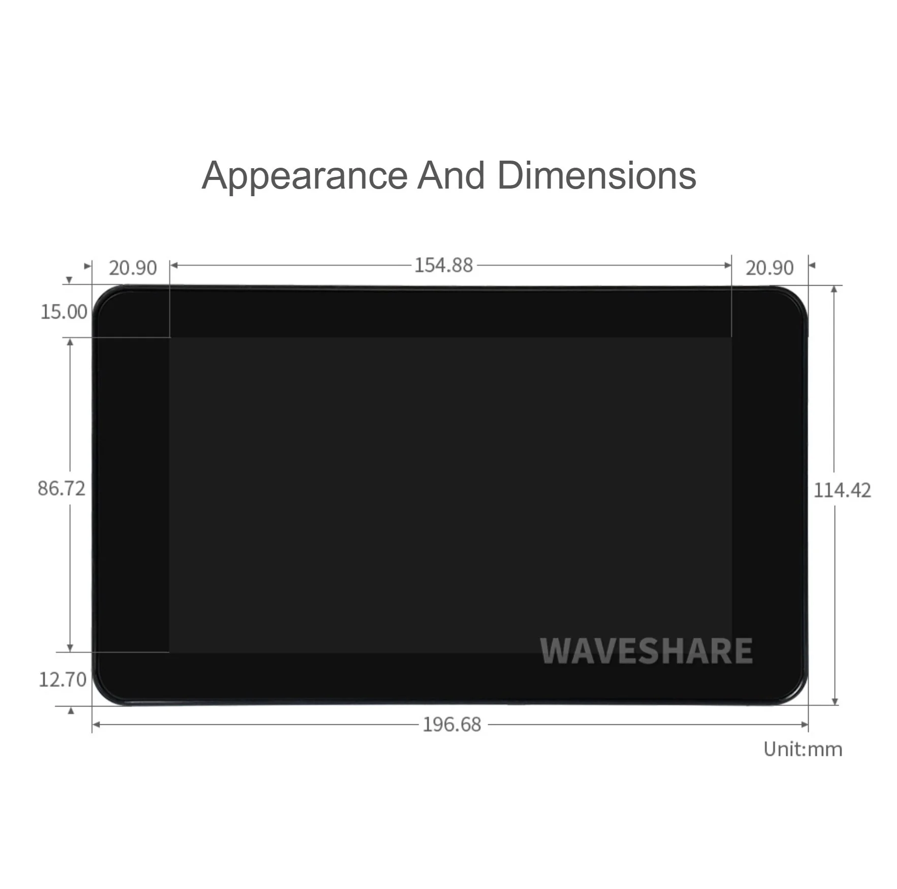 Pantalla táctil capacitiva de 7 pulgadas para Raspberry Pi con funda protectora Interfaz DSI 800 × 480