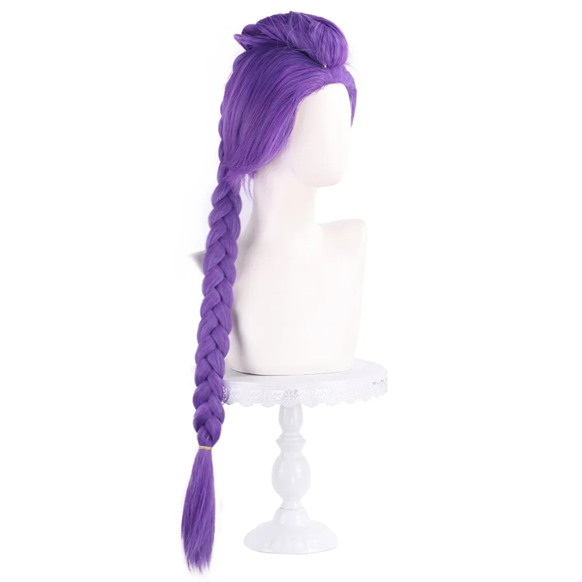 KPOP – perruque de Cosplay violette pour chasseurs de démons Rumi, cheveux tressés longs de 60cm pour fête d'halloween pour enfants, accessoires de Costume de film animé