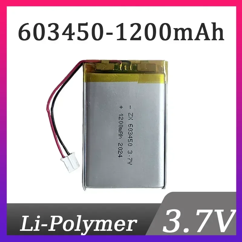 

603450 3.7V 1500mAh Lithium Polymer LiPo Rechargeable Battery with jst PH 2.0mm 2pin plug For MP3 Laptop PC Camera GPS navigator