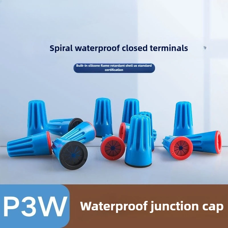 10PCS  P3WP4W waterproof wiring cap connector closed terminal crimping cap US standard certification built-in silicone spiral