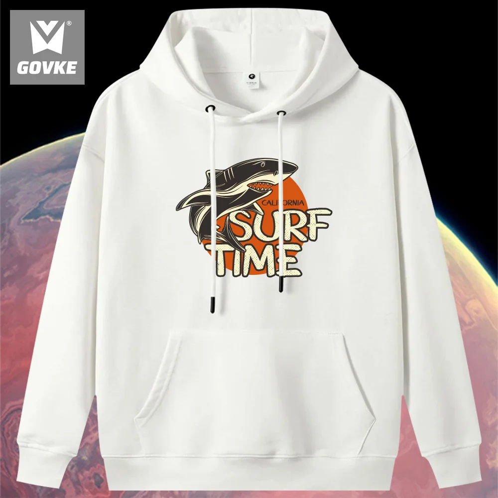 Surf Time Funny Street Printed Hoodie New Style Men's Hoodies Anime Painting Style  Comfortable Thick Sweatshirt