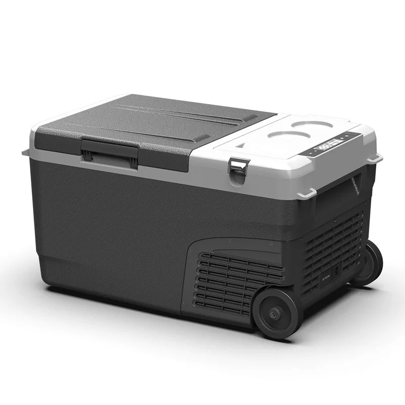 Portable mini electric car refrigerator with compressor, suitable for home, hotel, RV, outdoor use