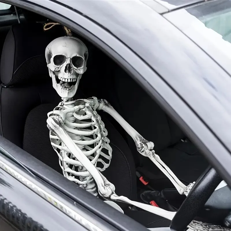 Full Life-Size Home Evil Party Decoration Horror Scary Movable Big Skull 90cm Movable Skeleton Ornament Toys Decorative Ornament