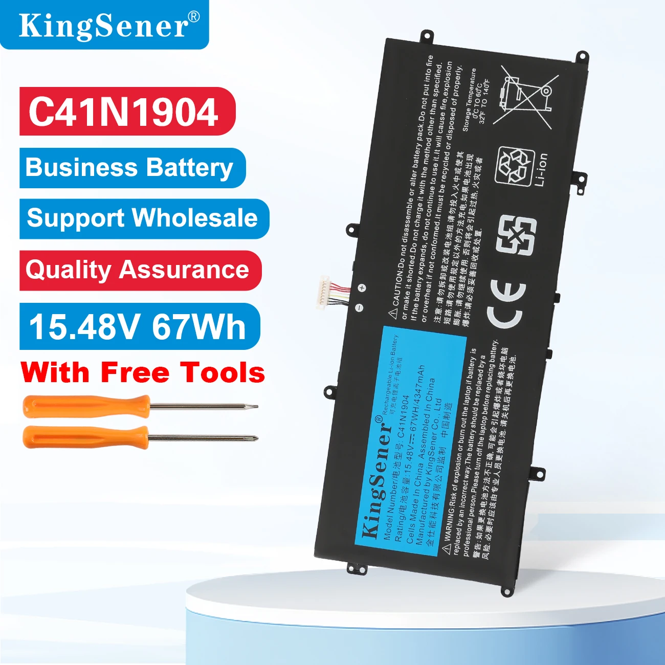 KingSener C41N1904 C41N1904-1 แบตเตอรี่แล็ปท็อปสําหรับ ASUS ZenBook 14 UX425UA UM425IA UX425EA UX425JA BX325JA UX325EA UX325JA UX363EA