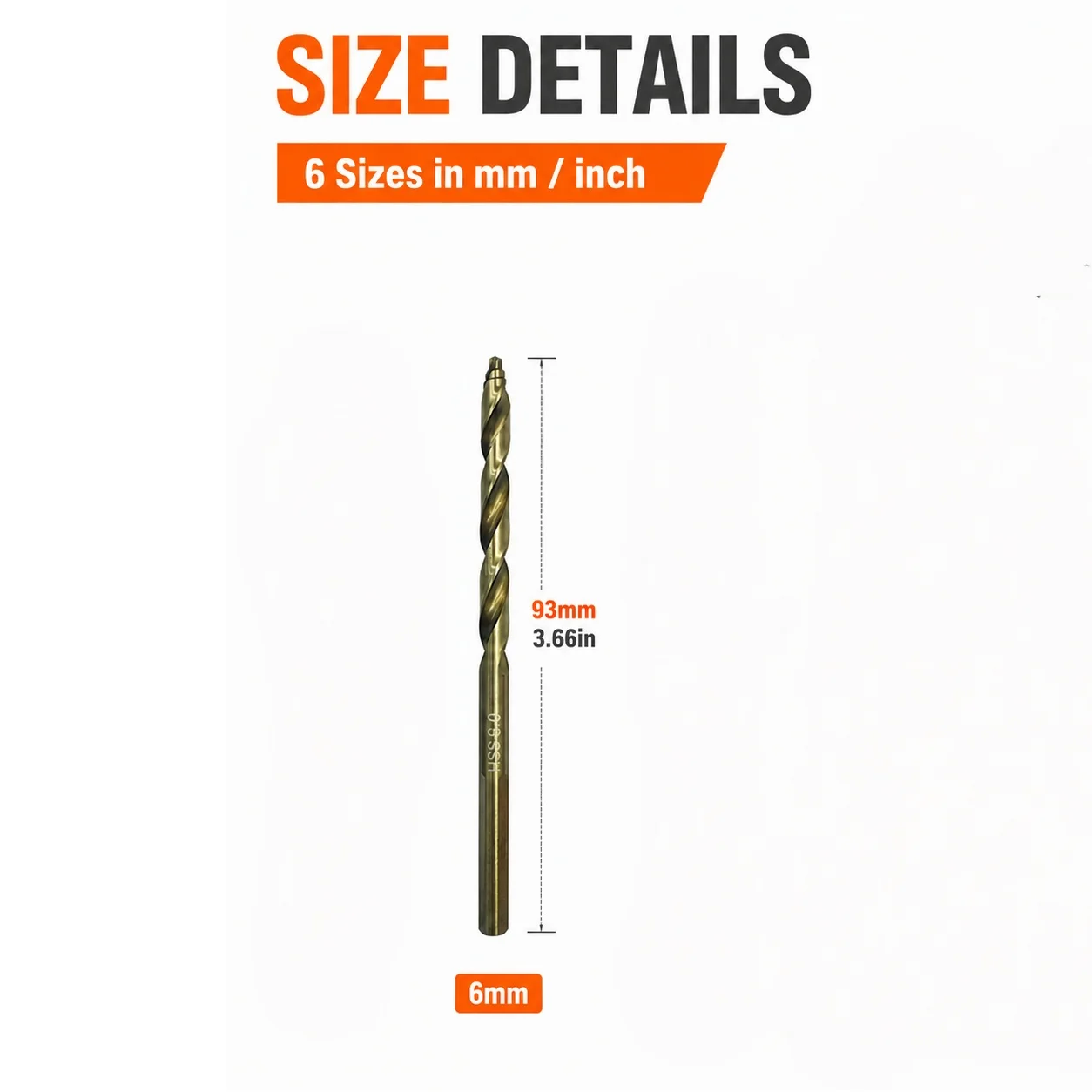 6mm HSS Step Twist Drill Bit 1Pc Sharp Cutting Drill Bit For Wood Plastic Soft Metal Power Tool Accessory