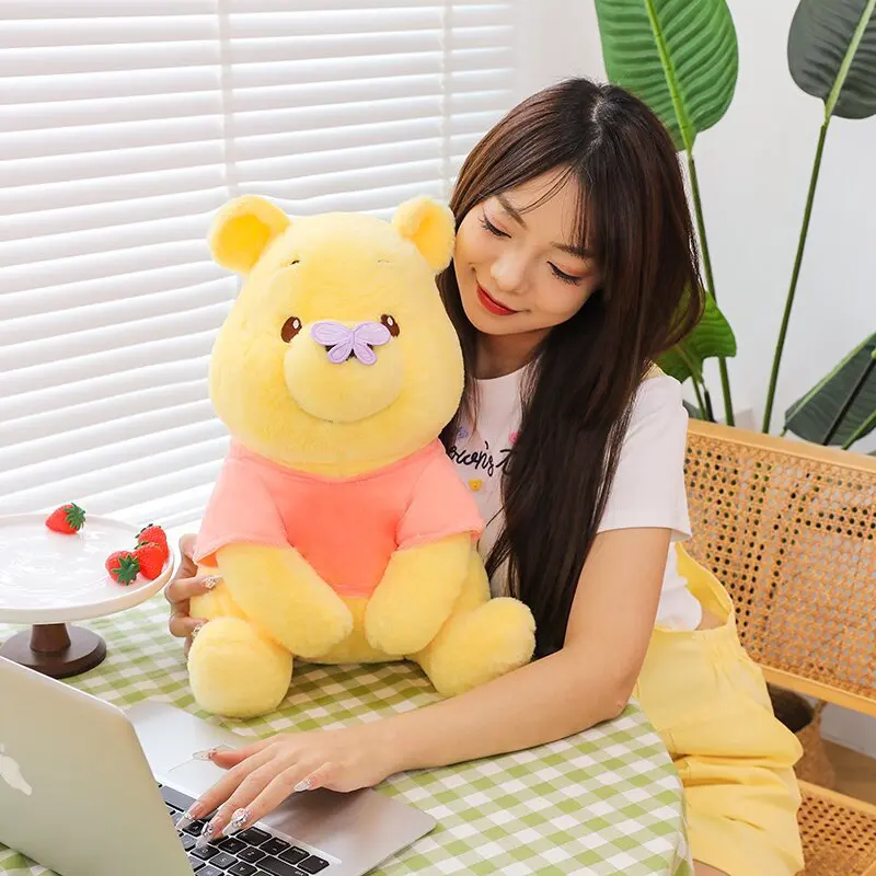 Disney Winnie the Pooh Plüschtiere/80cm Kawaii Anime Plüsch puppen Schmetterling Pooh Bär ausgestopfte Weihnachts geschenke für Kinder