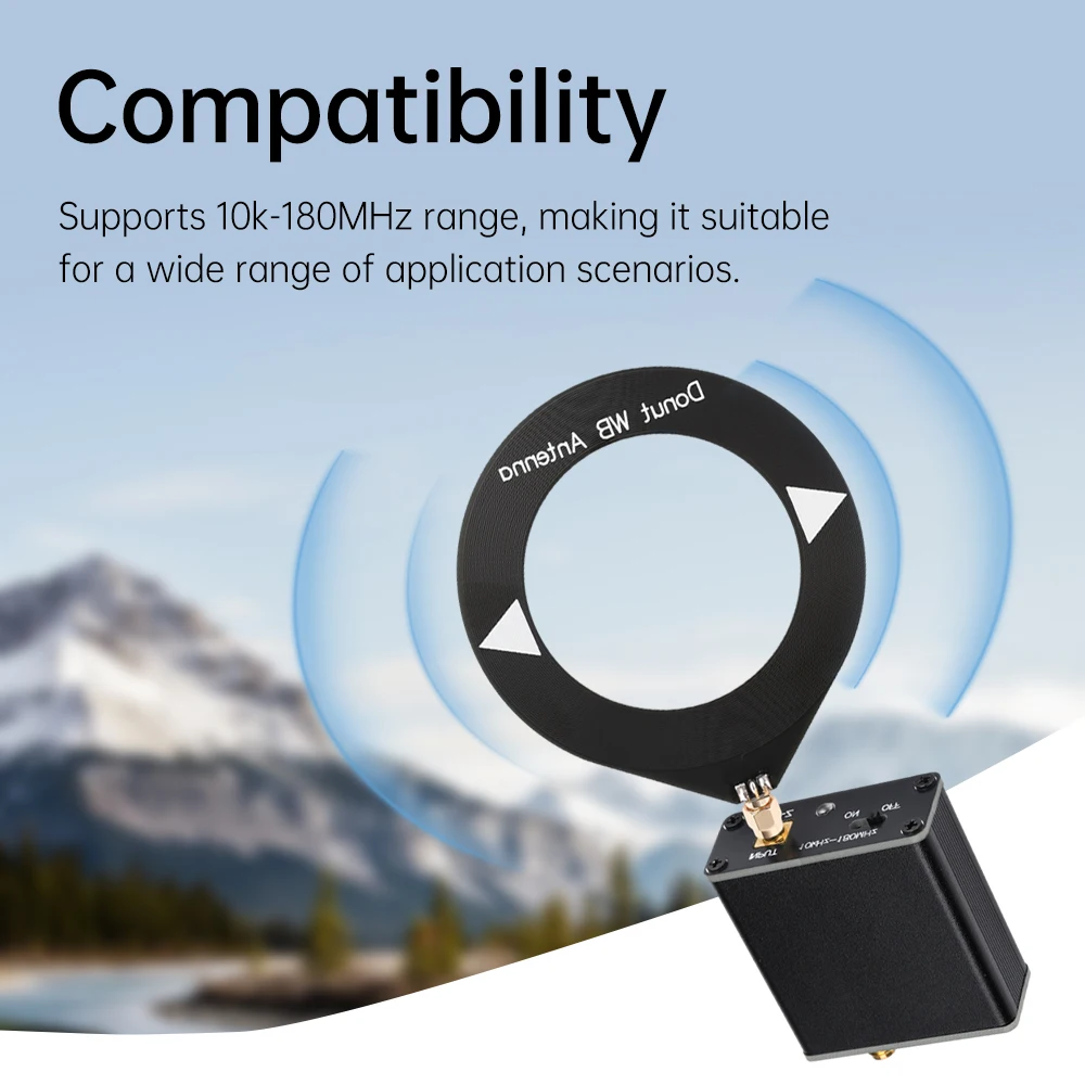 Type-C DC5V 10k-180MHz Receiving Antenna Low Impedance Converter with 10k-180MHz Donut WB Broadband Receiving Antenna