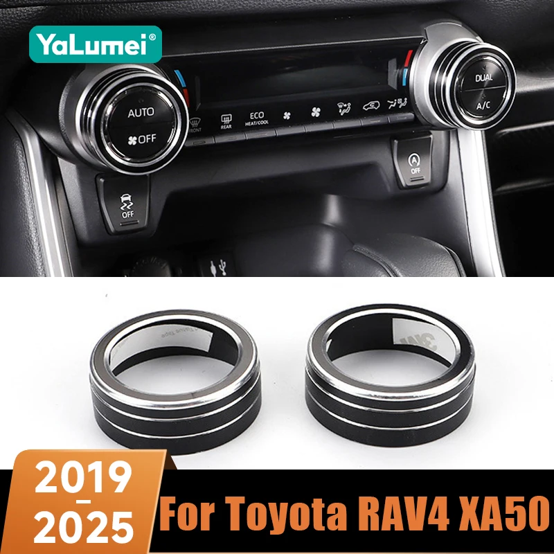 Für Toyota RAV4 XA50 2019 2020 2021 2022 2023 2024 2025 Hybrid Aluminium Auto Klimaanlagen-Schalter Ring Abdeckung Zierleiste Zubehör