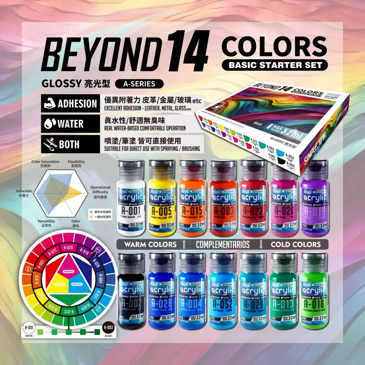MODO Water-Based Pigment BEYOND 14 Sets of Colors Extinction Type/Bright light Type 3D Printer Parts