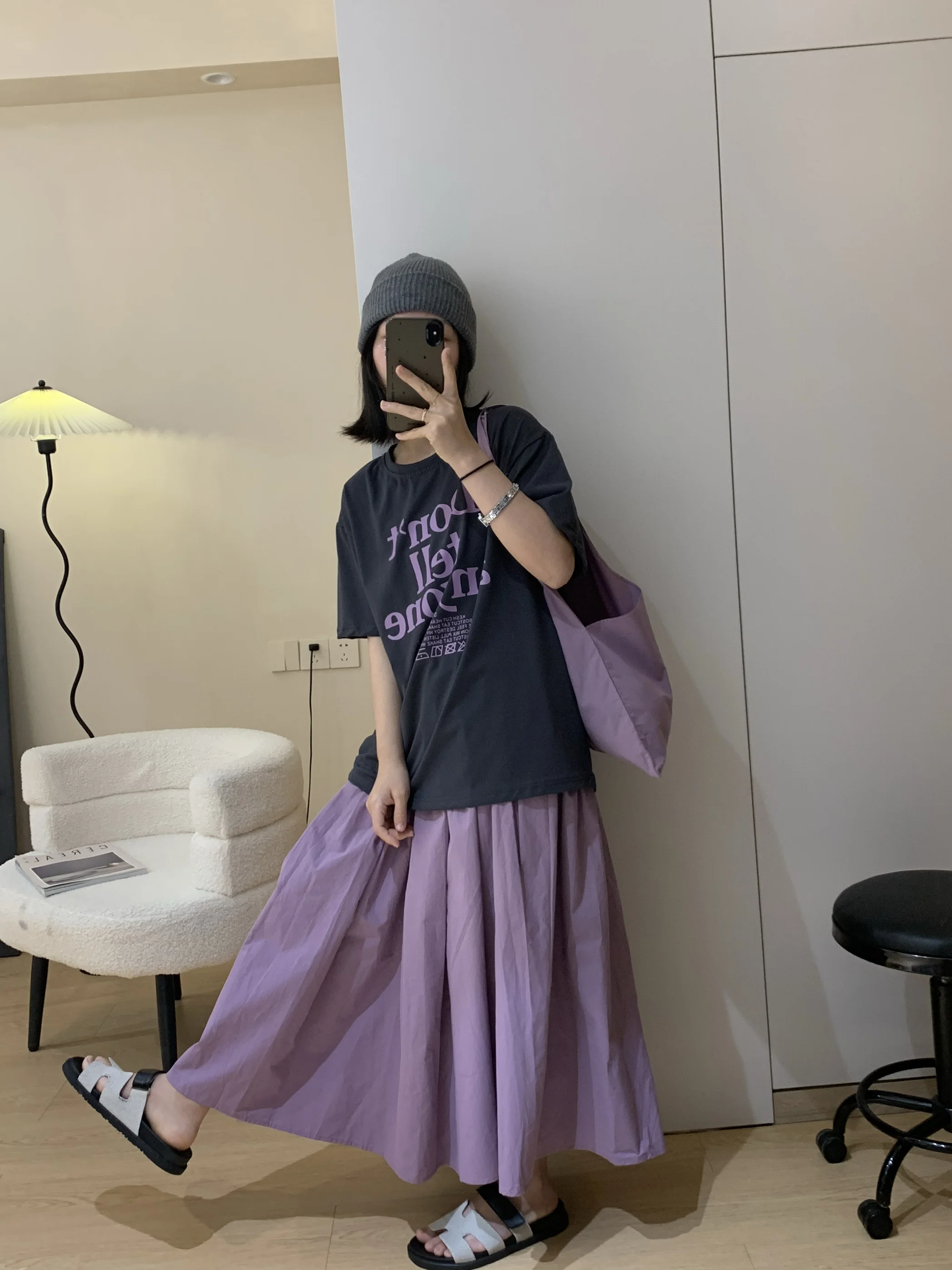 

Комплект из футболки и юбки с принтом в стиле корейского кэжуал для женщин: свободный крой, летний повседневный образ