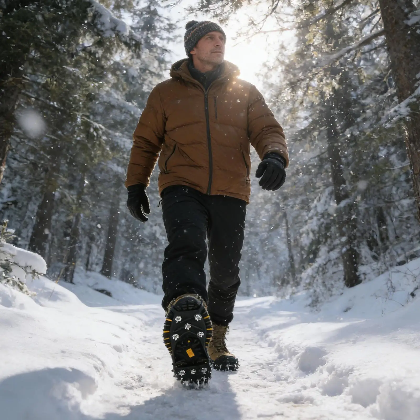 

Накладки на обувь с 8 шипами для ходьбы по льду, для мужчин, для зимнего туризма, альпинизма, рыбалки, прогулок, бега, активного отдыха на природе