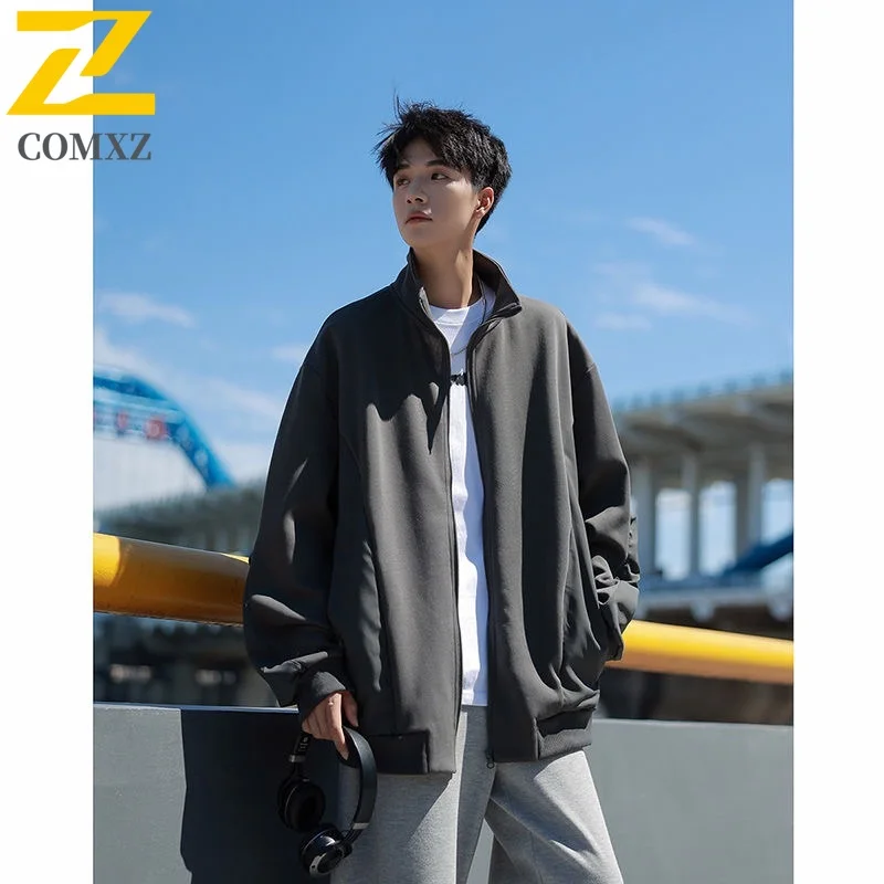 

COMXZ Men Vibe Chaqueta Daily Wear Stand Collar Windproof Outdoor Fly Fishing Hunting Lightweight Outerwear Running Jacket