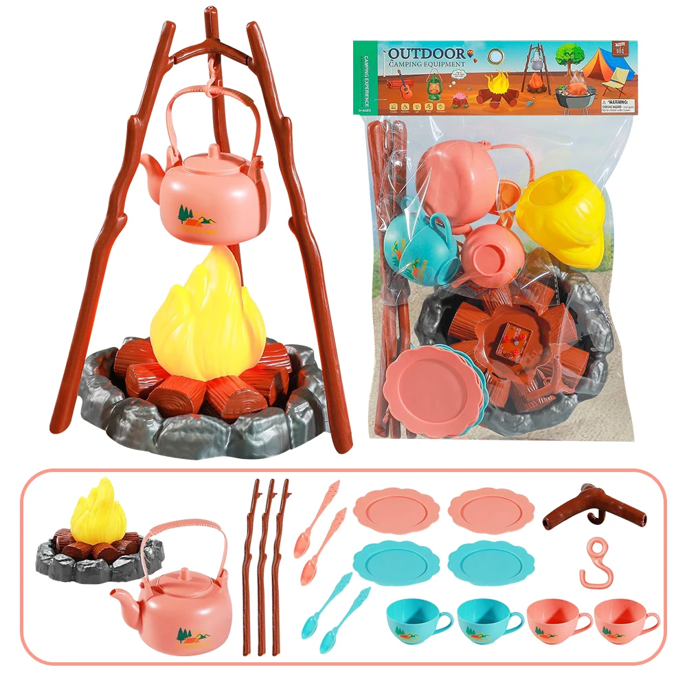 キッズキャンププレイセットセットおもちゃ屋外キャンプファイヤープレイセット幼児用ごっこ遊びキャンプファイヤーおもちゃキャンプツール男の子女の子ギフト用