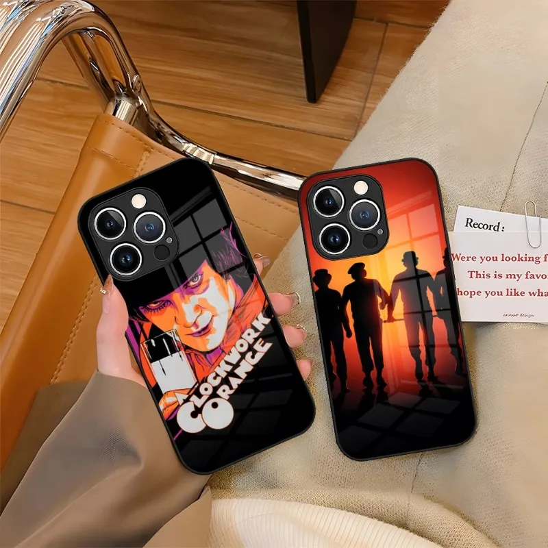 A Clockwork Orange Film Phone Case Tempered Glass For IPhone 13 14 12 15 11 Plus Pro XS Max Mini X XR 8 7 6s SE2020 Cover