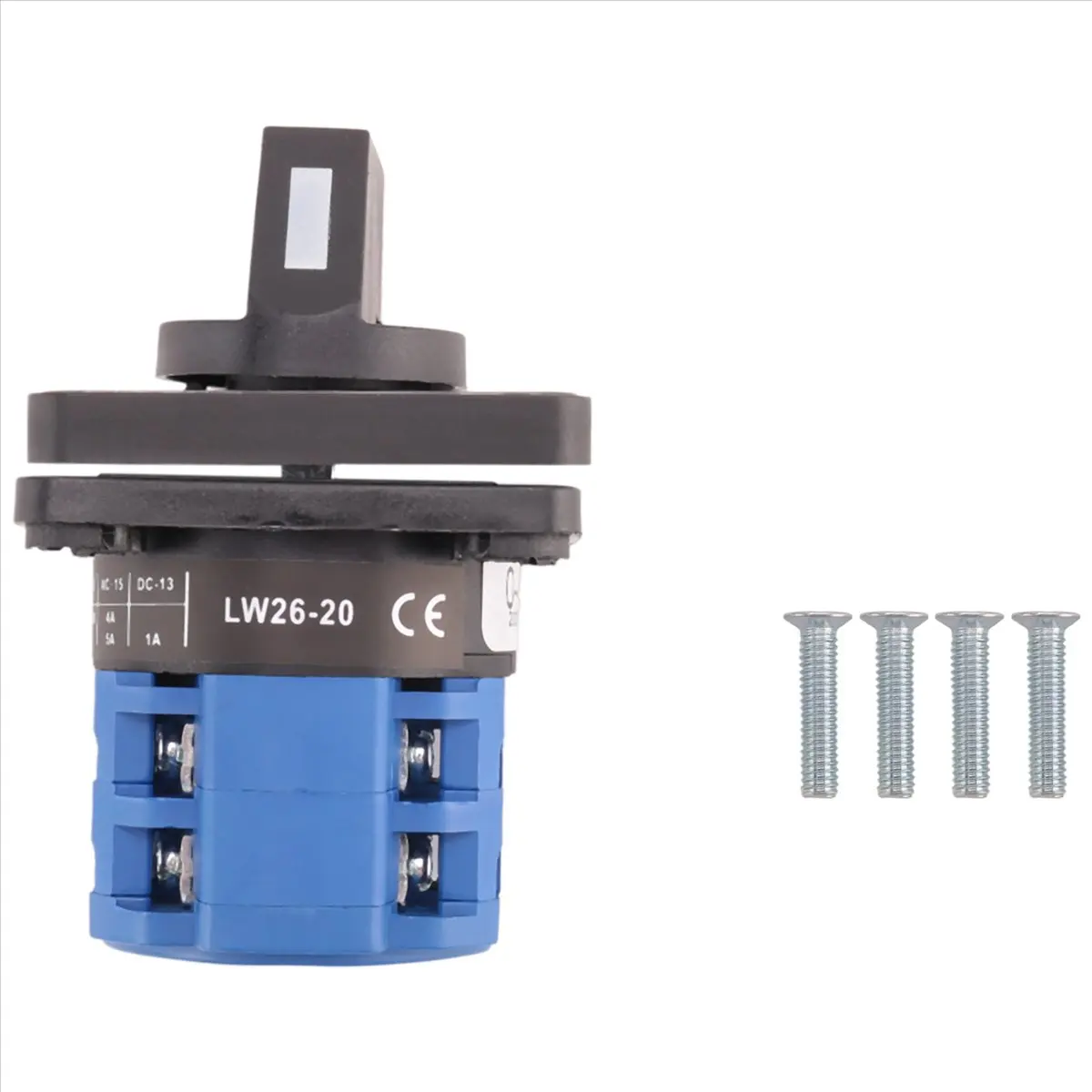 A40I 8 Terminals 5 Positions Master Control Rotary Cam Switch 20A Black+Blue